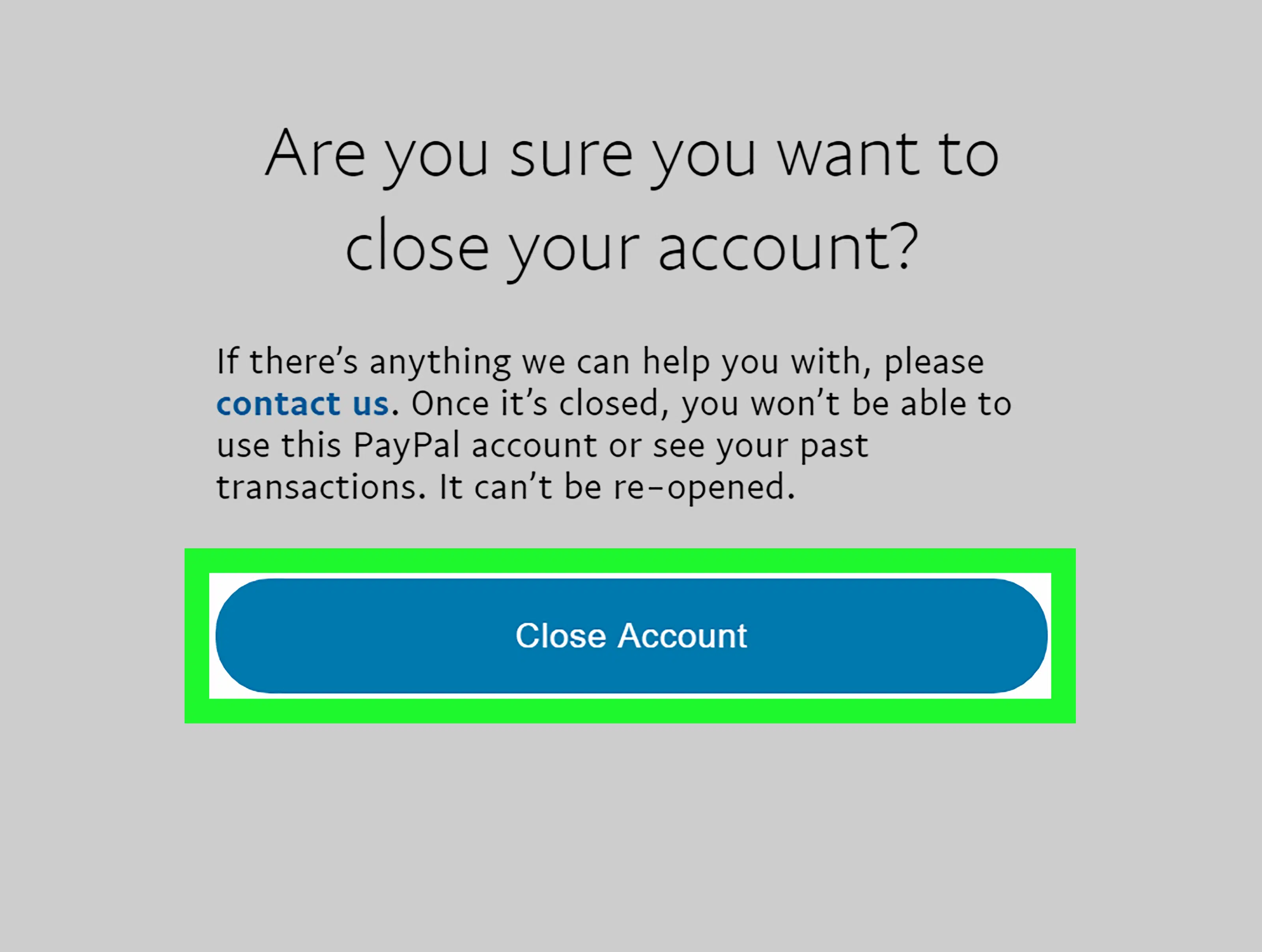 fermer PayPal
