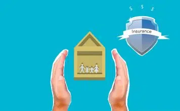 Dans quel but souscrire une assurance vie ? Cutout paper appliques of house with family and insurance symbol