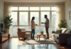 Proprietaire et locataire dans un appartement lumineux