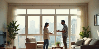 Proprietaire et locataire dans un appartement lumineux