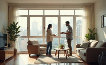 Les obligations du bailleur selon l’article 1719 du Code civil Proprietaire et locataire dans un appartement lumineux