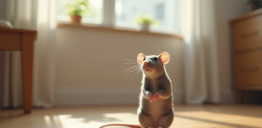 Le rat : un animal en R souvent incompris Rat gris curieux debout sur un sol en bois lumineux
