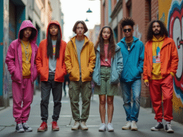 Streetwear : origine et évolution d’une tendance incontournable dans la mode Groupe de jeunes en streetwear coloré dans la ville