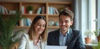 Choisir le type de bail : conseils pour faire le bon choix Femme et jeune homme discutant d'un contrat de location