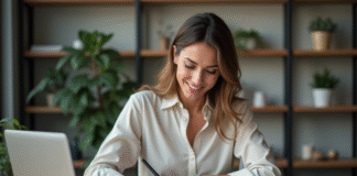 Calculer le taux d’évolution : exemple et méthode précise à appliquer Femme concentrée prenant des notes au bureau