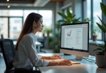 Normes interface utilisateur web : tout savoir pour votre site! Jeune femme professionnelle concentrée sur un écran de design