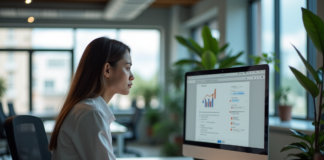 Normes interface utilisateur web : tout savoir pour votre site! Jeune femme professionnelle concentrée sur un écran de design