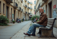 Quartier le moins riche de Paris : analyse et classement complet Homme d'âge moyen assis seul dans une cour parisienne