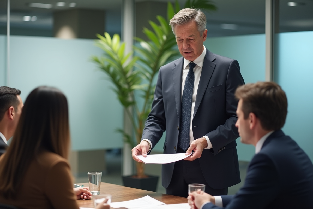 Gestionnaire de banque expliquant des documents à un couple