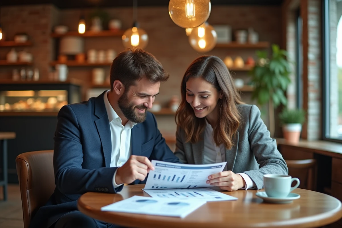 Deux entrepreneurs discutant d