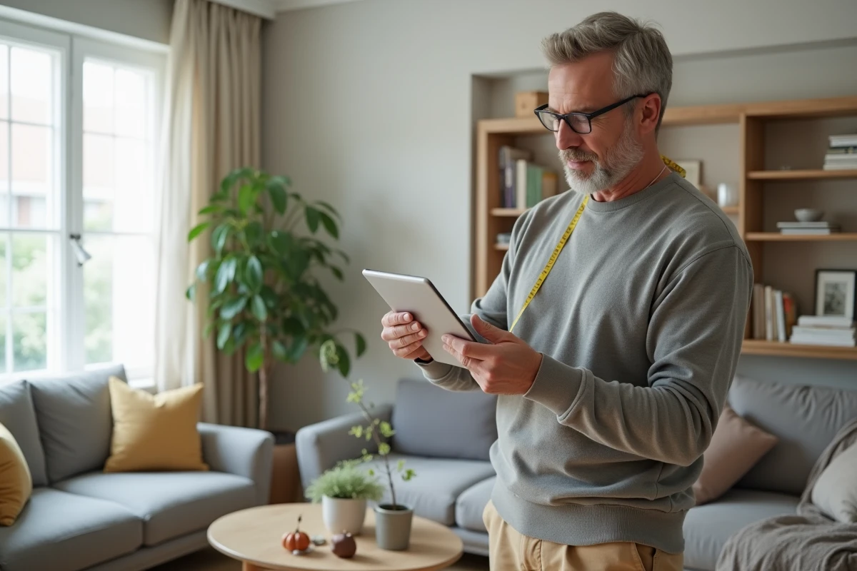 Homme compare la taille d