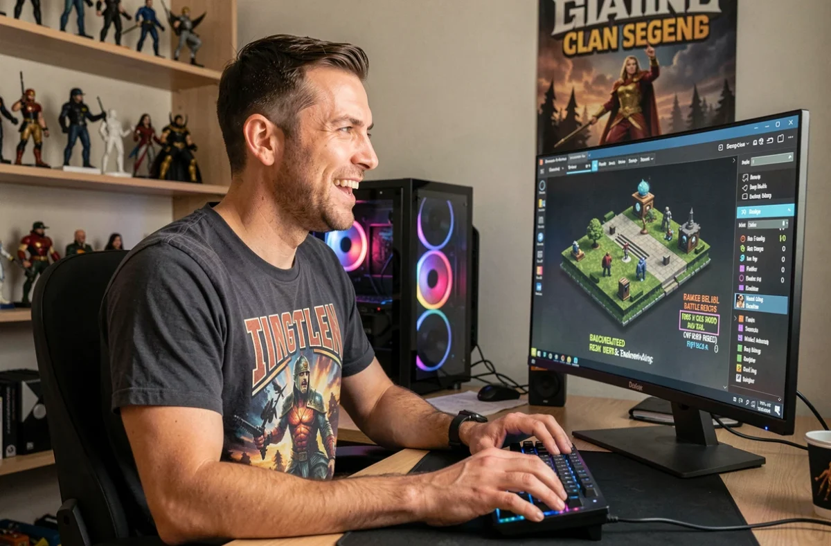 Joueur satisfait devant une base troll HDV 11 viable affichant des résultats positifs en Ranked Battles après les correctifs 2026